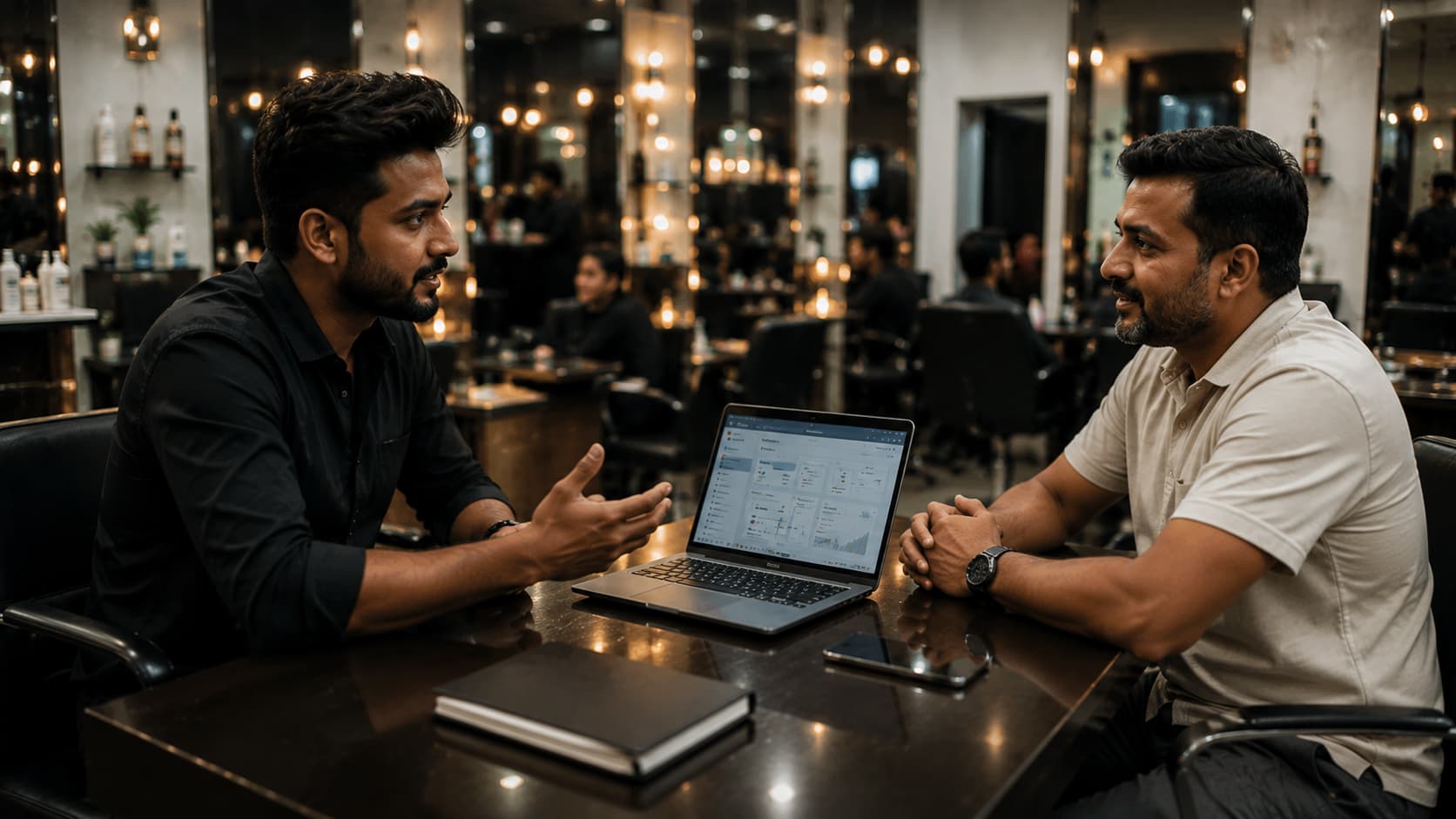 Interviewing salon owners